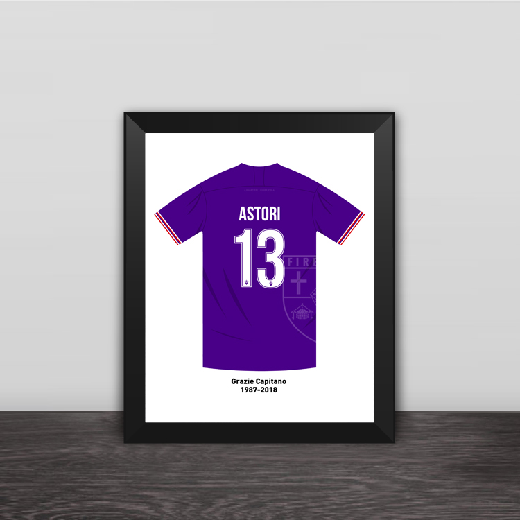 佛罗伦萨阿斯托里球衣退役款相框紫百合球迷照片墙球迷礼品摆件