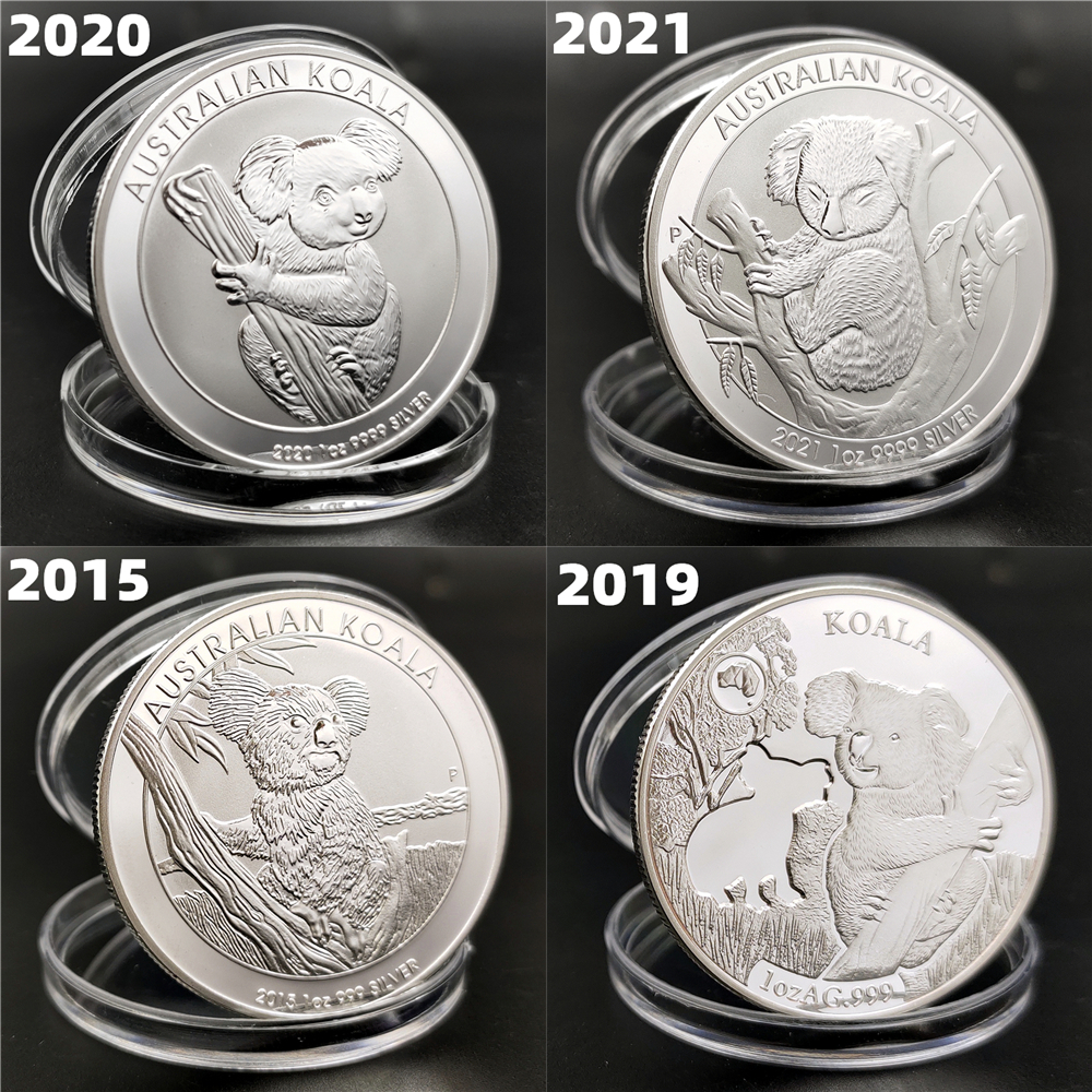 澳大利亚考拉硬币动物纪念币 装饰礼物币镀银纪念品树袋熊外币