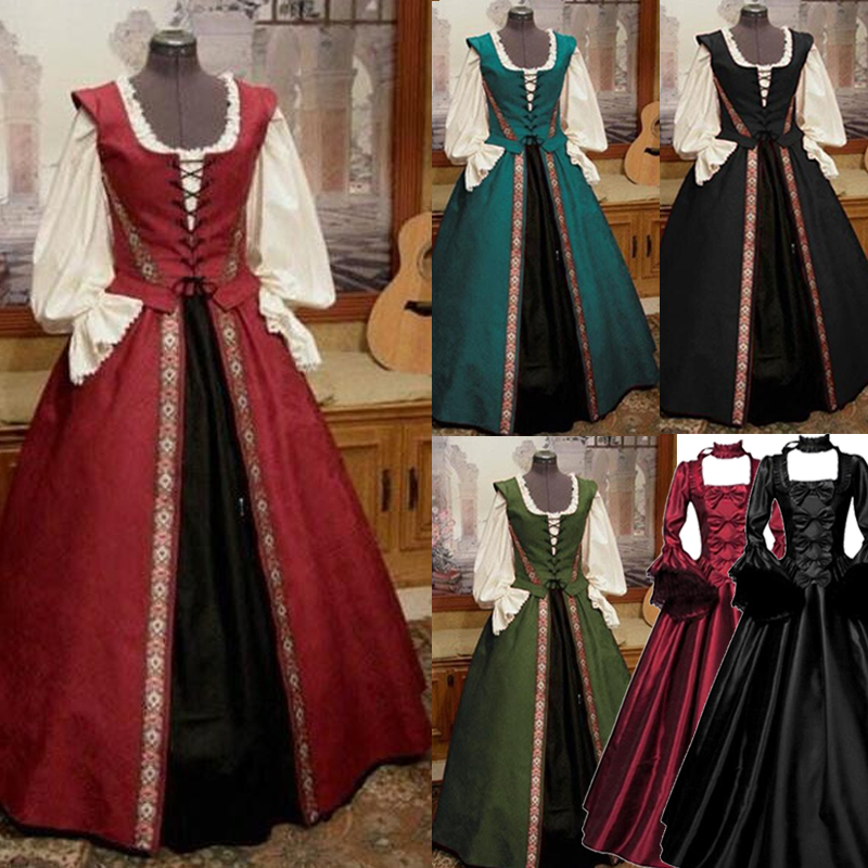 欧洲复古宫廷服成人女中世纪贵族小姐服装 万圣节女王装cos