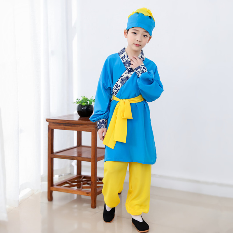 儿童古代蹴鞠服唐宋传统运动汉服中国风国学演出服装男女投壶游戏