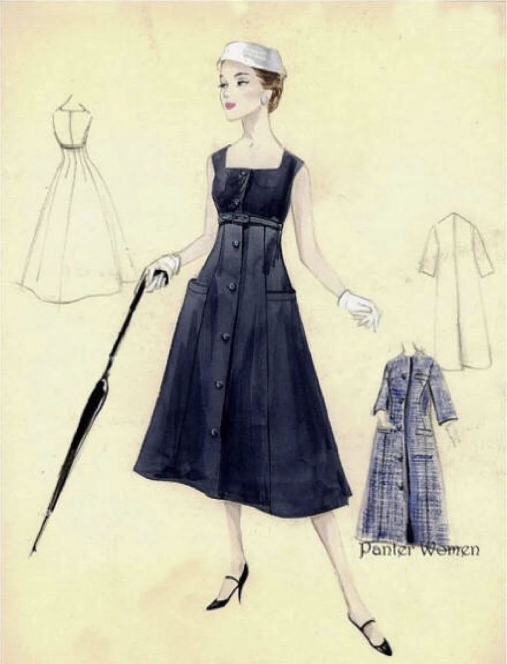 vintage 1950画报女郎款背心连衣裙