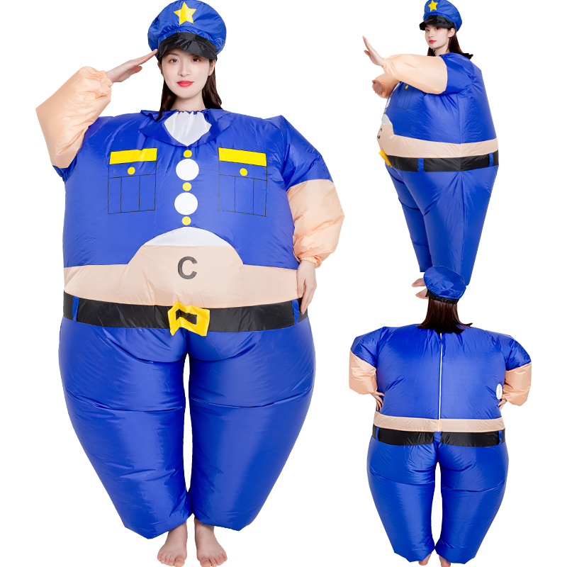 年会搞怪卡通人偶玩偶服装搞笑胖子道具警察交警装扮充气衣服成人