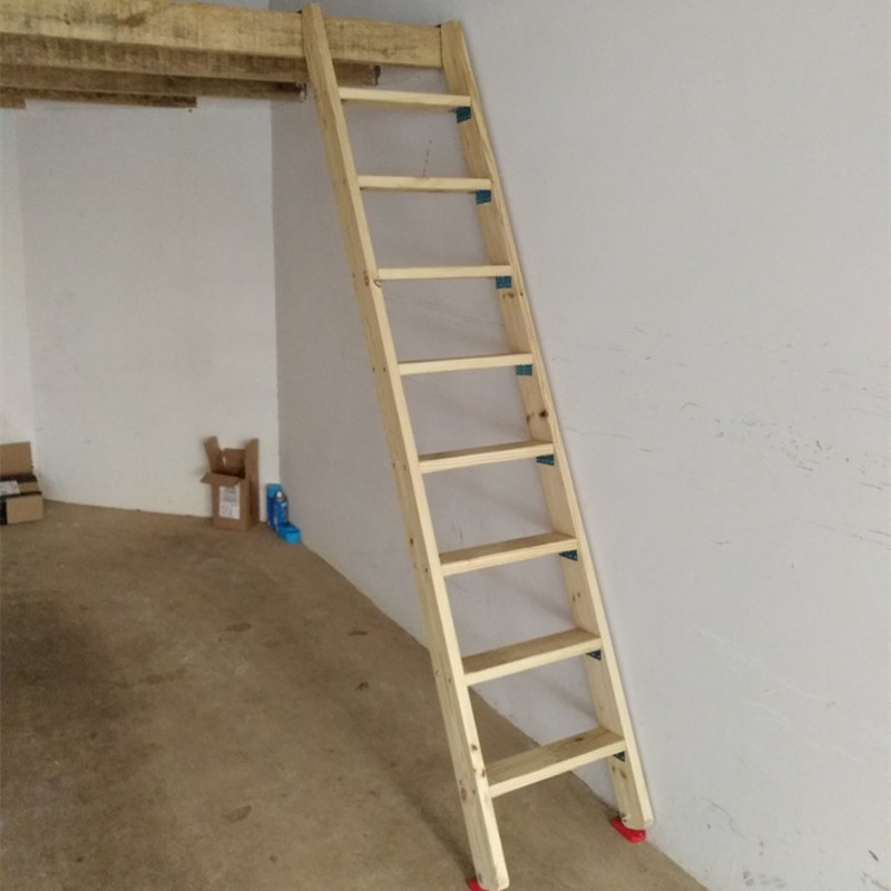 木梯子直梯高低床上下铺梯家用防滑室内外单登高楼梯实木平台梯子