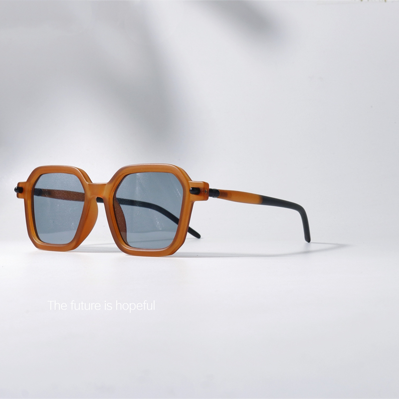 个性设计油画色六边形墨镜UV400粗框英伦风眼镜近视绅士太阳眼镜