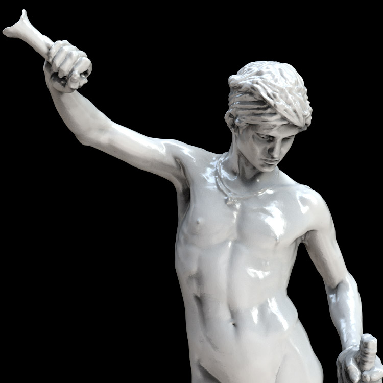3d打印图纸模型希腊罗马雕像大卫战胜歌利亚STL摆件圆雕图F3723