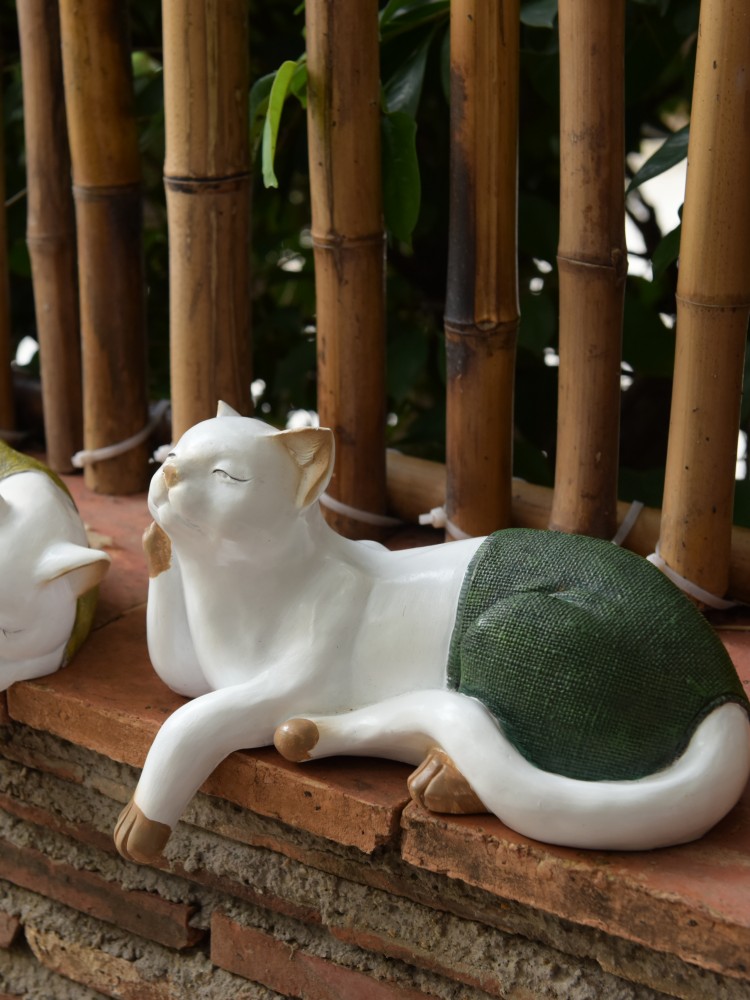 创意可爱慵懒猫咪树脂摆件阳台户外花园别墅庭院桌面花架装饰摆件