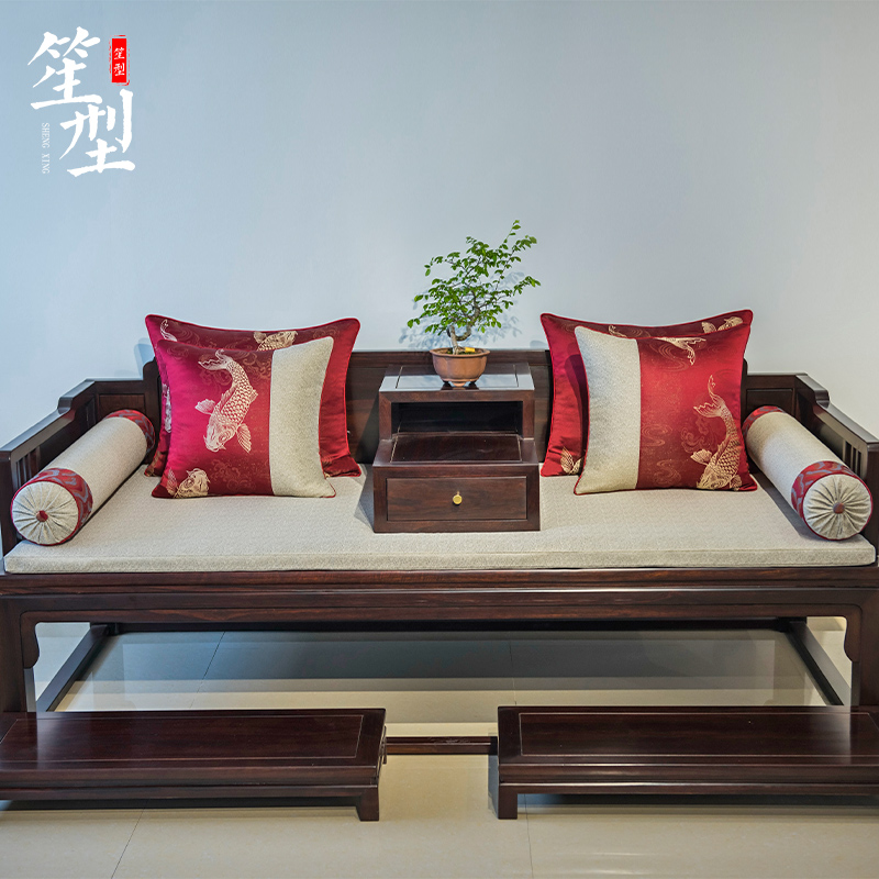 中式飘窗垫子罗汉床坐垫套古典红木沙发坐垫定制乳胶垫海绵垫防滑