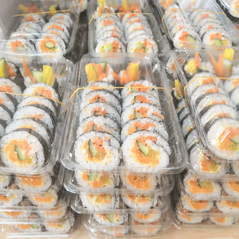 大一深一次性寿司盒子透明打包盒水果糕点牛羊肉卷饺子糕点包装盒