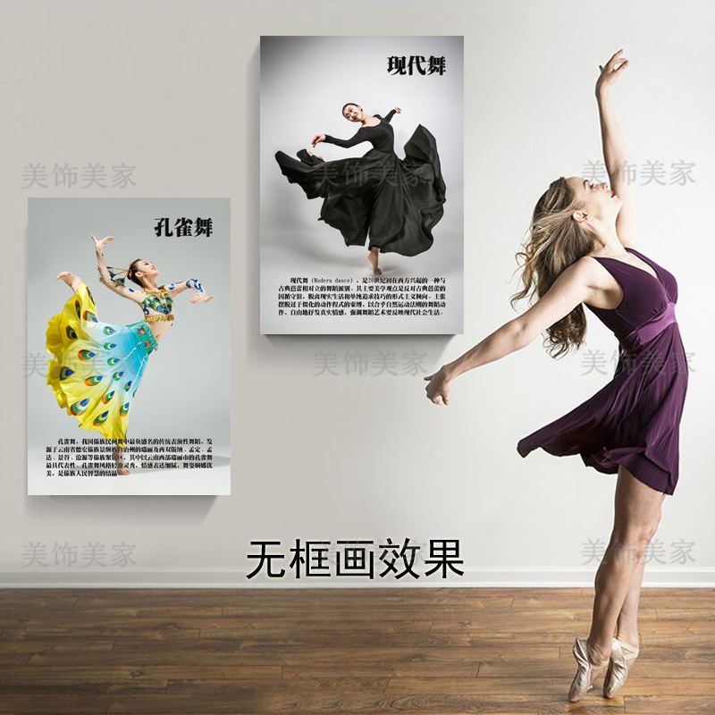 舞种简介挂画爵士舞街舞民族舞蹈介绍装饰画艺术培训学校墙画海报