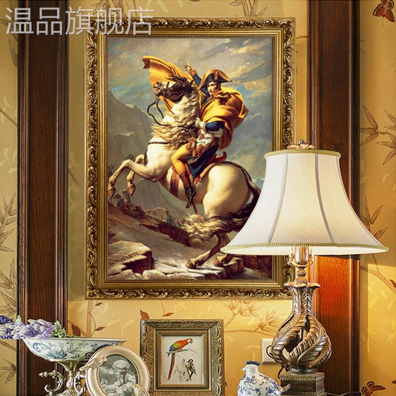 新款美式拿破仑画像名画油画欧式客厅餐厅卧室装饰画玄关骑马壁画