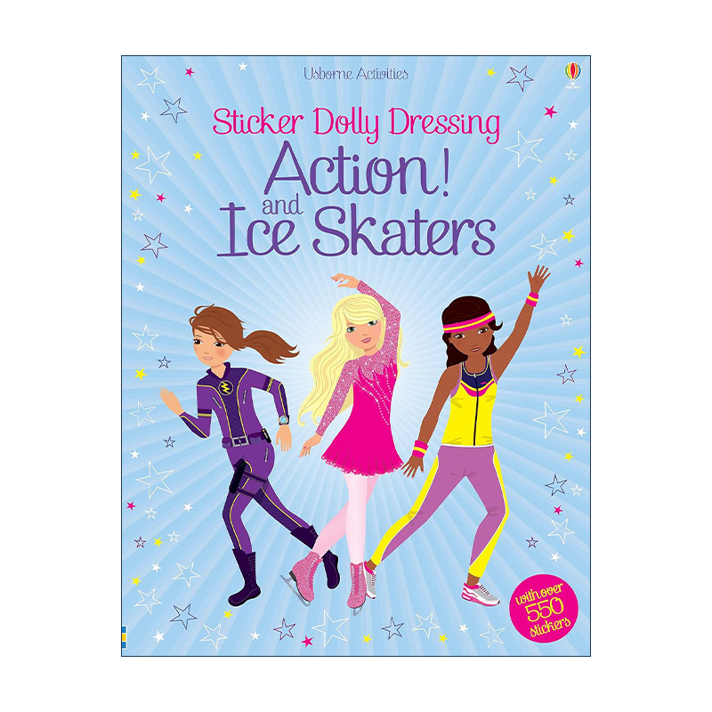 英文原版 Sticker Dolly Dressing Action and Ice Skaters 多莉贴纸 角色扮演和滑冰 英文版 进口英语原版书籍