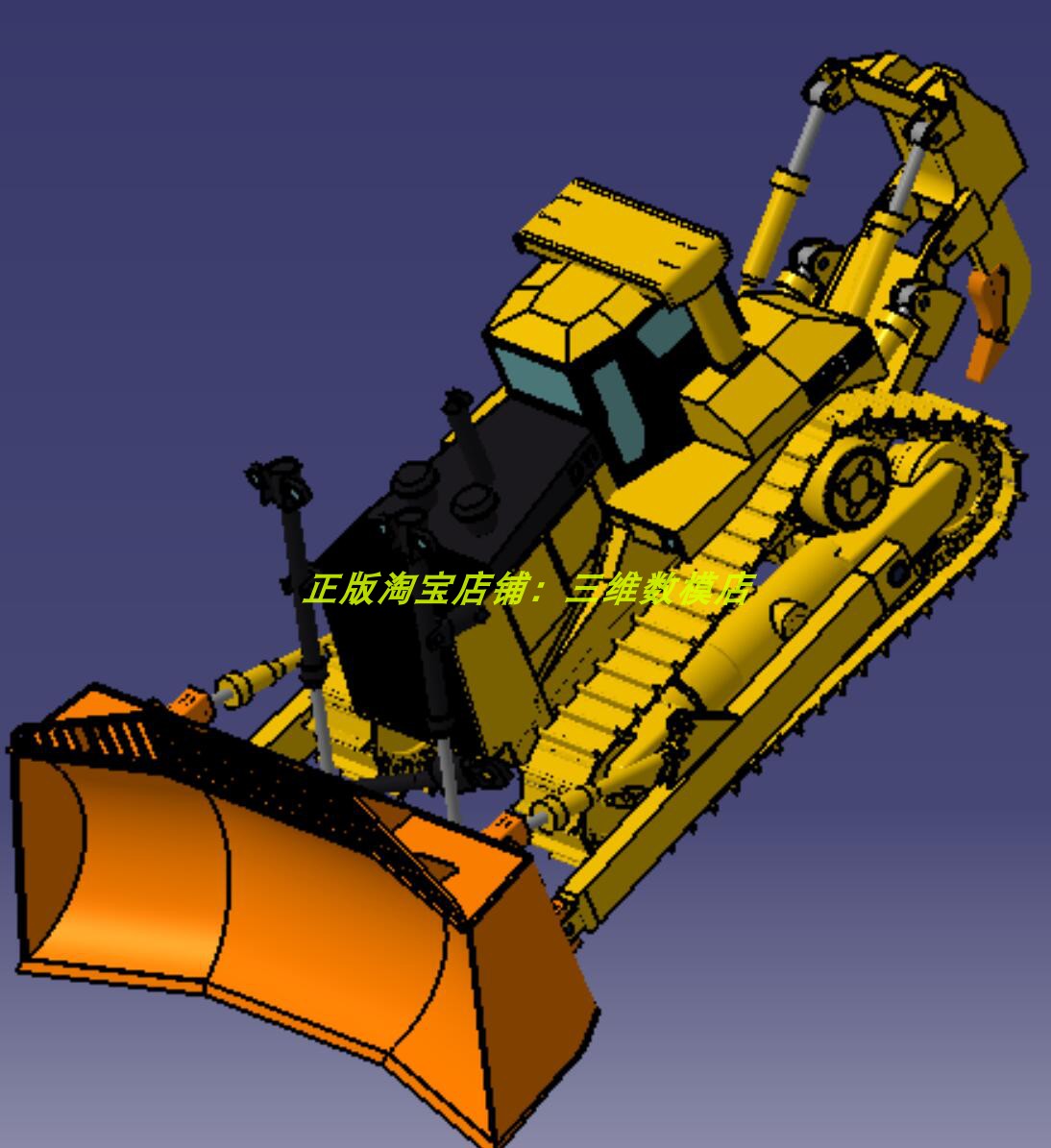 11米履带式推土机 液压铲车开沟机驾驶室座椅3D三维几何数模型stp