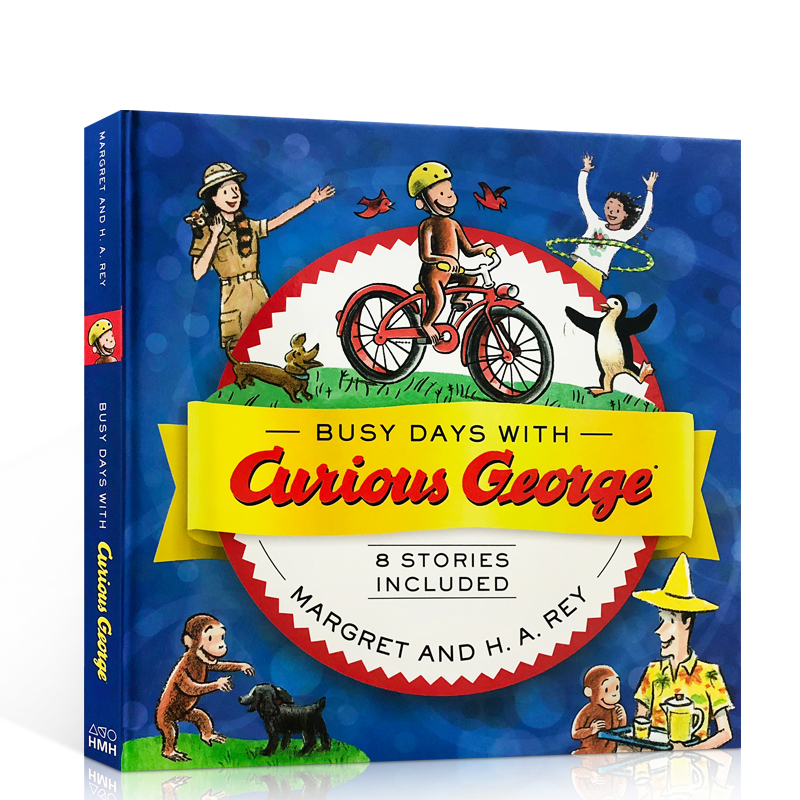 原版Busy Days with Curious George好奇猴乔治的繁忙工作日 8个故事合集 精装儿童英语启蒙阅读图画故事书汪培珽第3阶段0-6岁