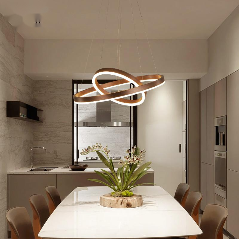 客厅吊灯现代简约后现代大气家用LED餐厅创意圆环别墅大吊顶灯具