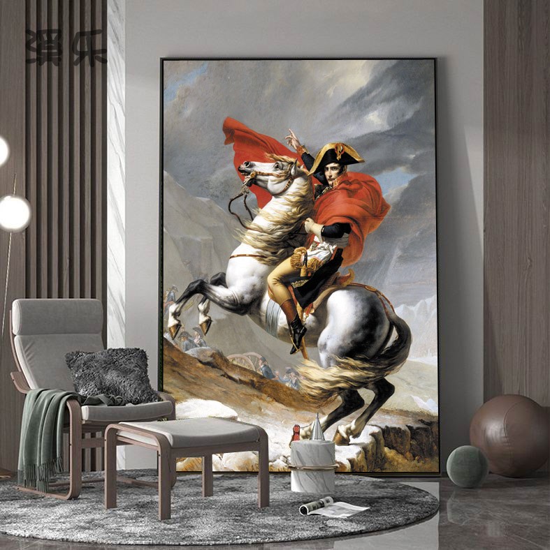世界名画克里姆特夏加尔大卫拿破仑骑马欧式客厅画卧室玄关挂画