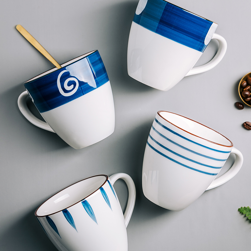 滋本家日式创意陶瓷杯子马克杯大容量茶杯牛奶杯办公室水杯咖啡杯