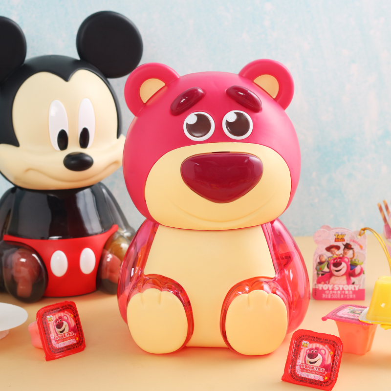迪士尼米奇草莓熊果冻存钱罐装儿童礼物综合味果汁卡通联名零食