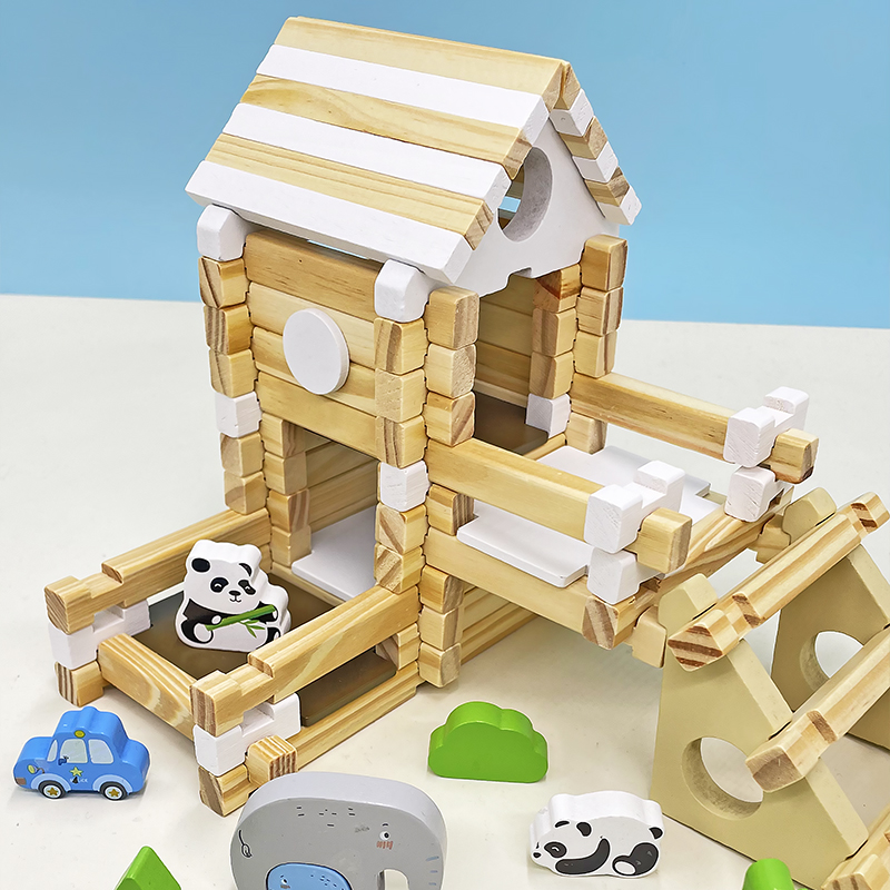 鲁班榫卯积木动手拼搭建筑师房子小屋儿童早教益智力亲子互动玩具