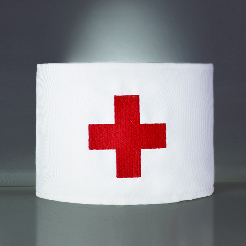 定制红十字袖章订做医生护士魔术贴袖标医院救护组卫生员别针袖套