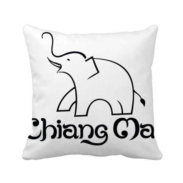 泰国制造简笔画大象盾牌方形抱枕靠枕沙发靠垫双面含芯礼物