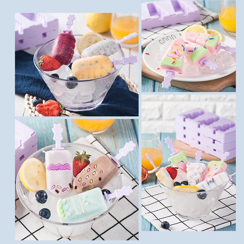 雪糕模具家用自制硅胶做冰淇淋冰糕棒冰棍模具卡通儿童可爱冰激凌