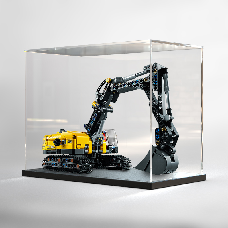 亚克力适用乐高42121 重型挖掘机拼装模型玩具透明防尘罩展示柜