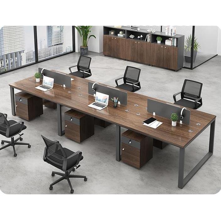 重庆员工桌办公桌椅组合2/4/6人位职员桌简约现代办公家具定制