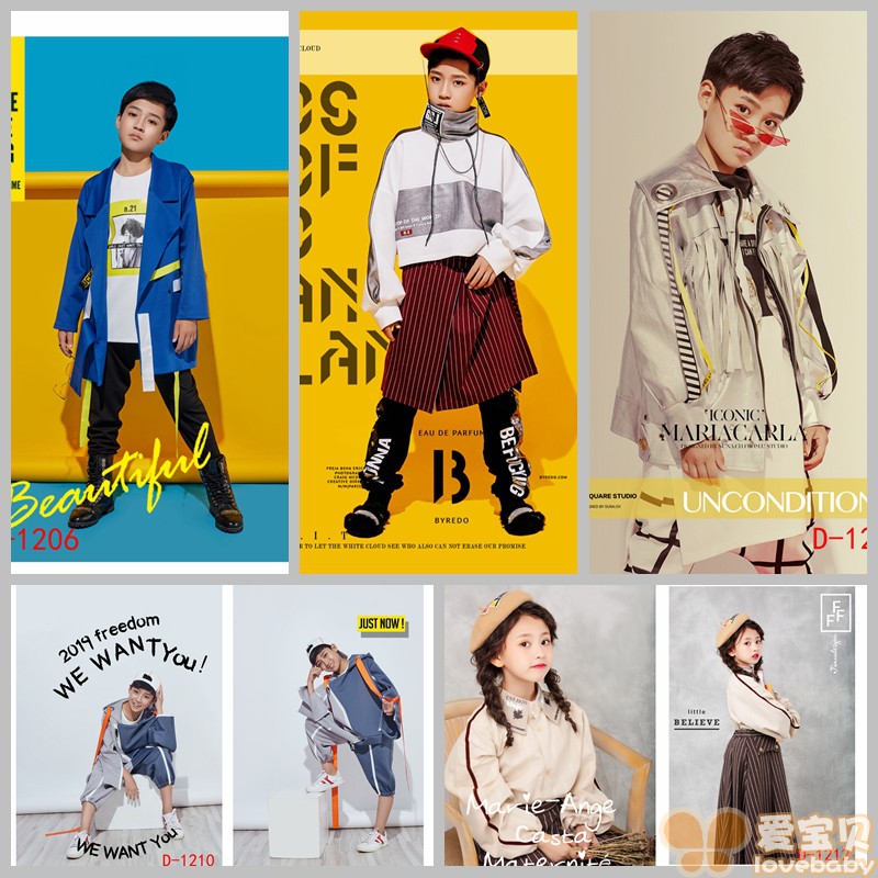 新款儿童摄影服韩版影楼拍照服饰10--12岁男女孩照相写真韩式童装