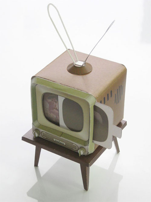 生活家电家用电器老电视机3D纸模型DIY手工制作儿童益智折纸玩具