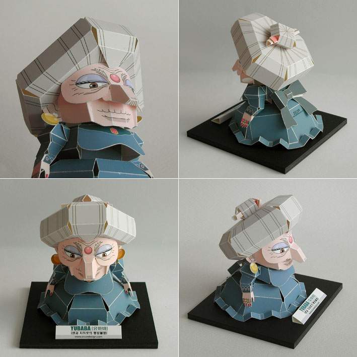 满48包邮动漫宫崎骏作品 千与千寻汤婆婆 3D立体纸模型手工DIY