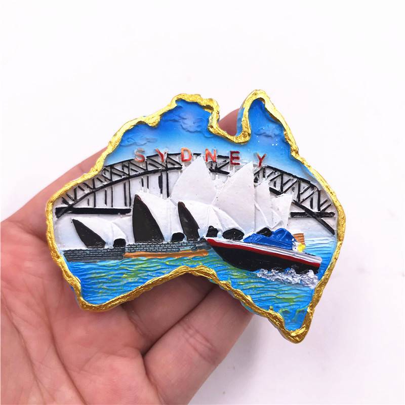 现货速发澳大利亚悉尼墨尔本标志冰箱贴树脂磁性创意旅游纪念品外