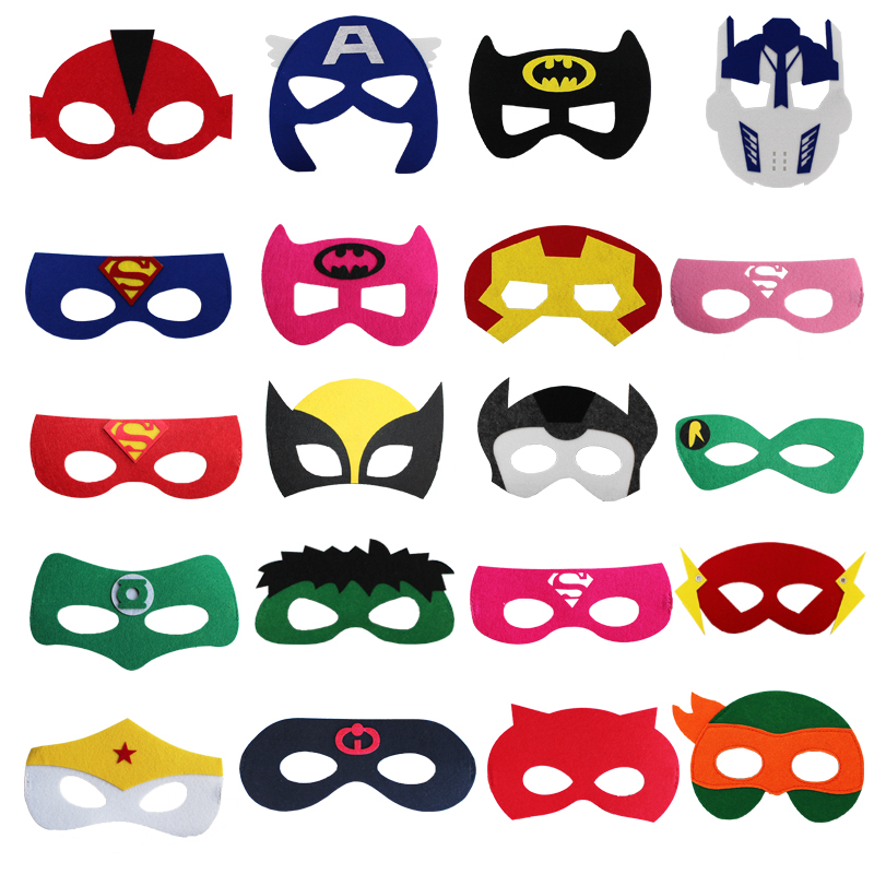 儿童漫威英雄面具成人蜘蛛侠蝙蝠侠超人奥特美国队长钢铁侠曼眼罩