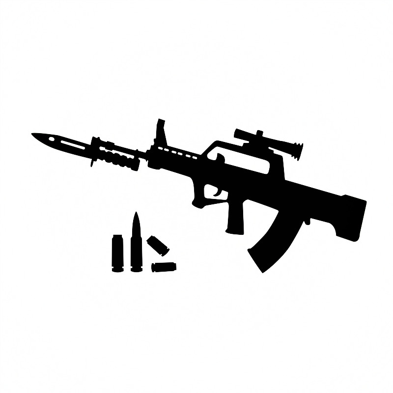 反光汽车贴纸特警反恐军事武器枪械449中国95式突击自动步枪贴画