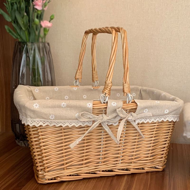 Portable vegetable Rattan storage basket Willow fruit basket