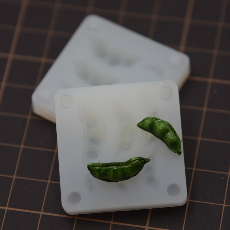 微缩树脂粘土食玩蔬菜系列迷你豌豆diy 硅胶模具硅胶手工超轻粘土