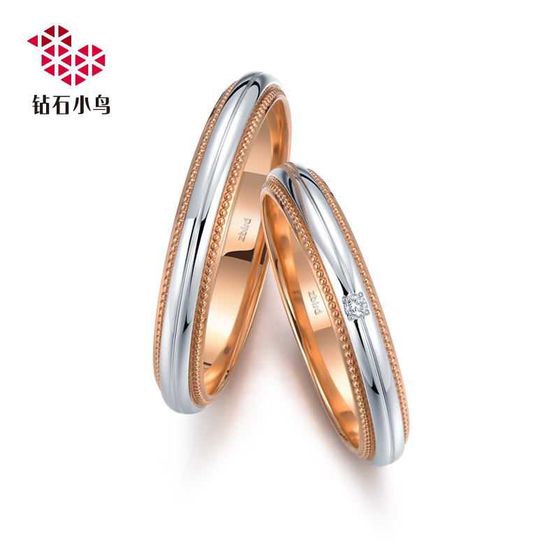 铂950+18K金双材质钻石戒指-结婚对戒-HANA呢喃心语-RAZ06-RBZ06