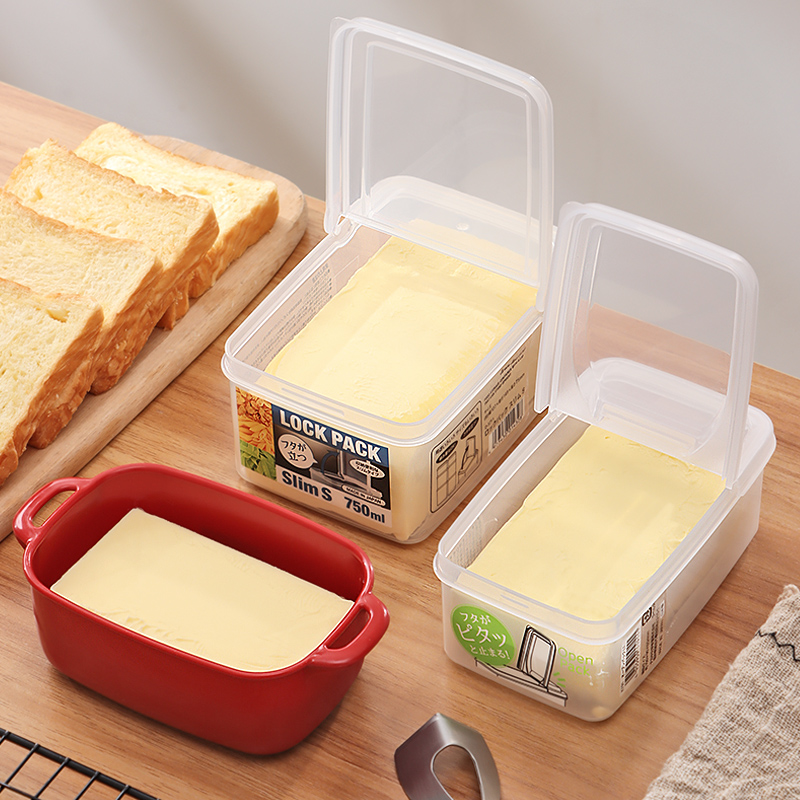 日本进口总统黄油分装收纳盒食品级冰箱冷藏储存盒奶酪芝士保鲜盒