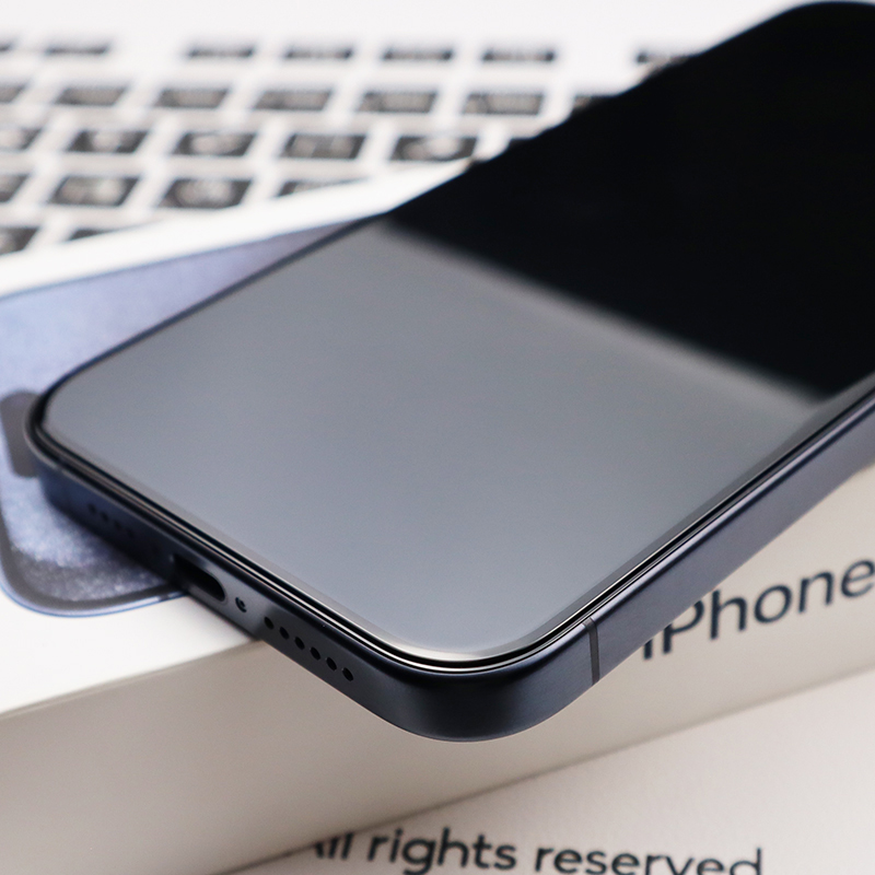 micimi 苹果iPhone15Pro/Max/Plus钢化膜AR增透高铝二强玻璃高清大弧曲奇冰脉全屏抗指纹手机保护贴膜