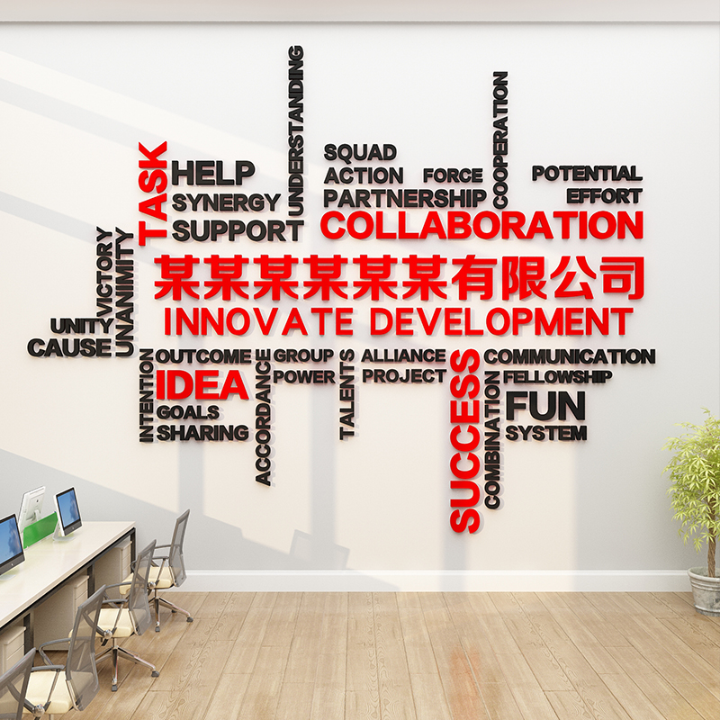 英文外贸公司墙面装饰企业文化办公室励志标语墙贴双十一氛围布置