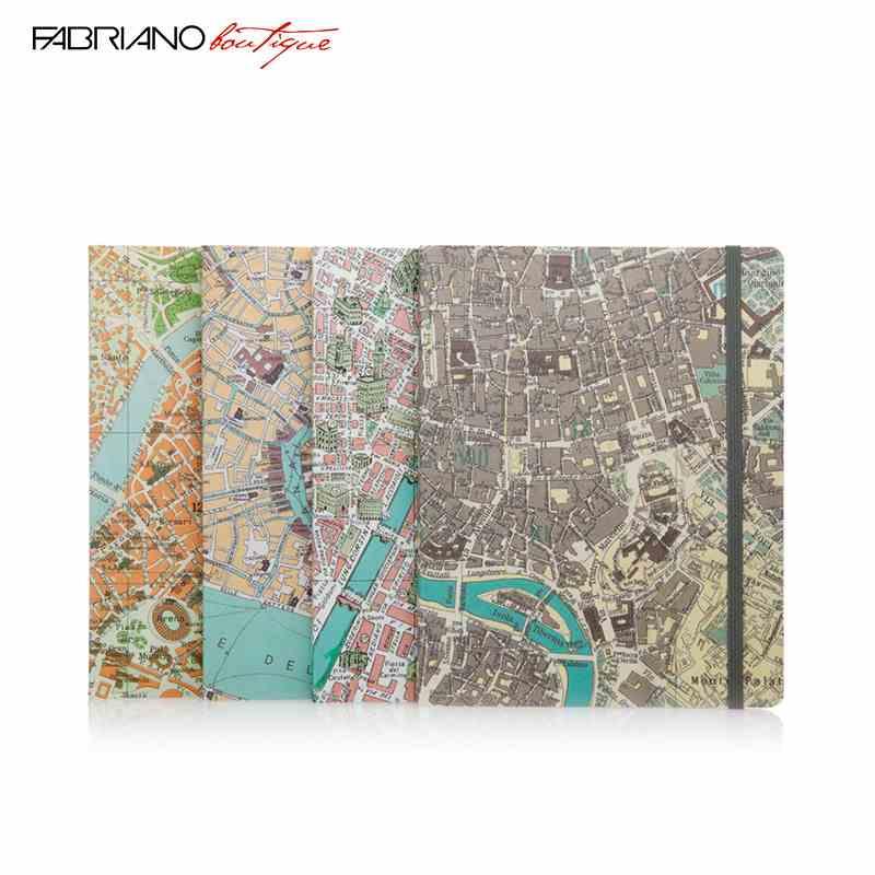 意大利FABRIANO欧式地图笔记本绘图系列学生日记本复古多城市欧洲