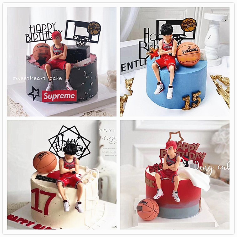 生日蛋糕装饰摆件 篮球球鞋灌篮高手樱木流川枫烘焙西点场景装扮
