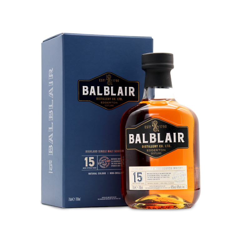 BALBLAIR巴布莱尔 15年单一麦芽威士忌苏格兰原装进口洋酒正品