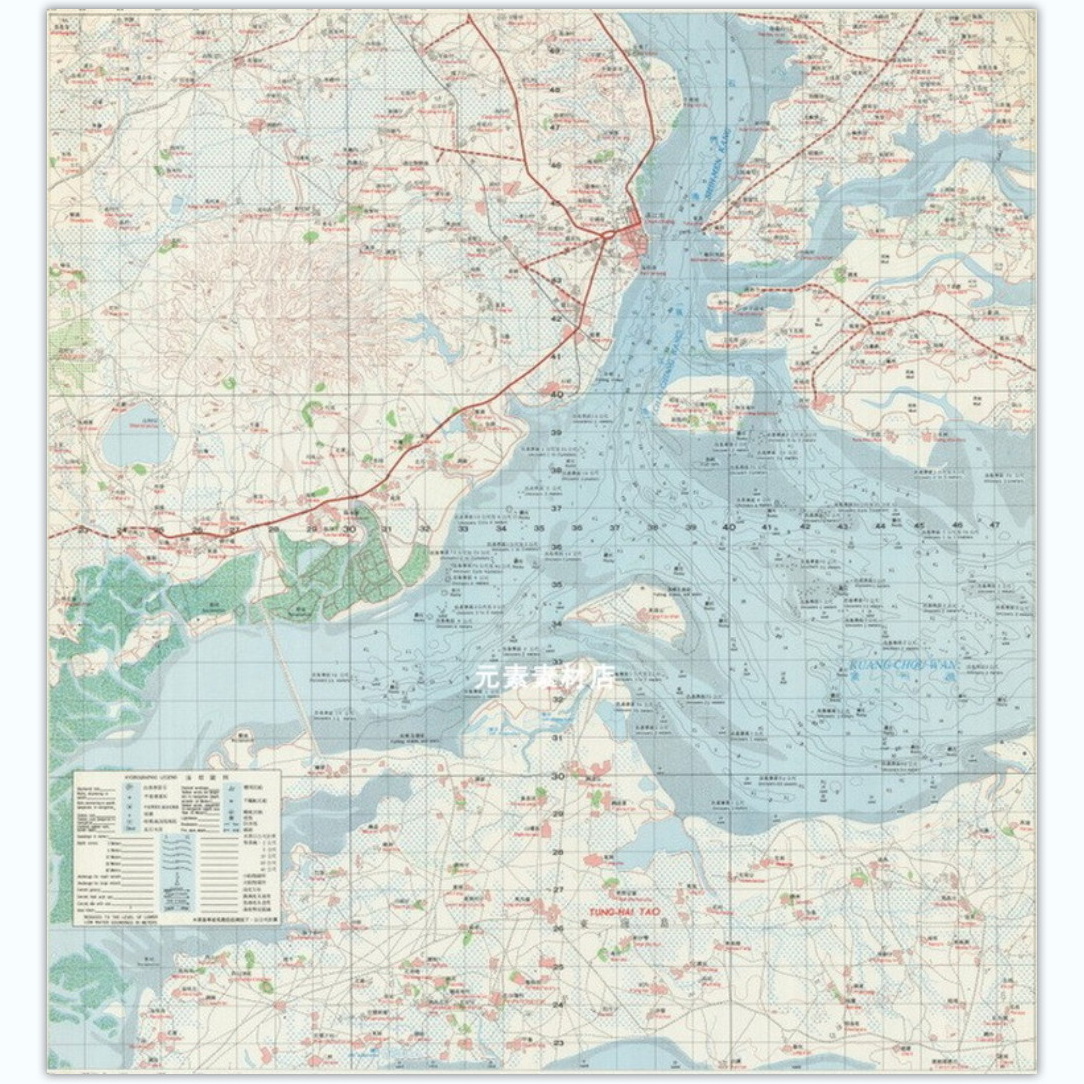 1965年湛江市老地图 道路村庄地名查找 高清电子版素材JPG