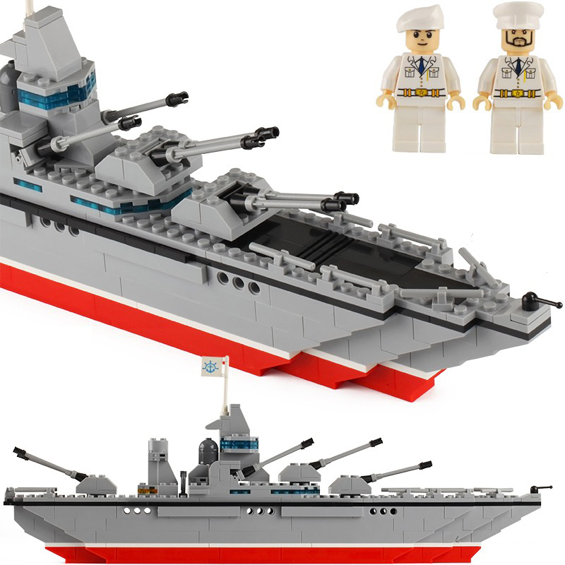 军事系列积木导弹巡洋舰潜艇航母军舰男孩子儿童中国拼装模型玩具