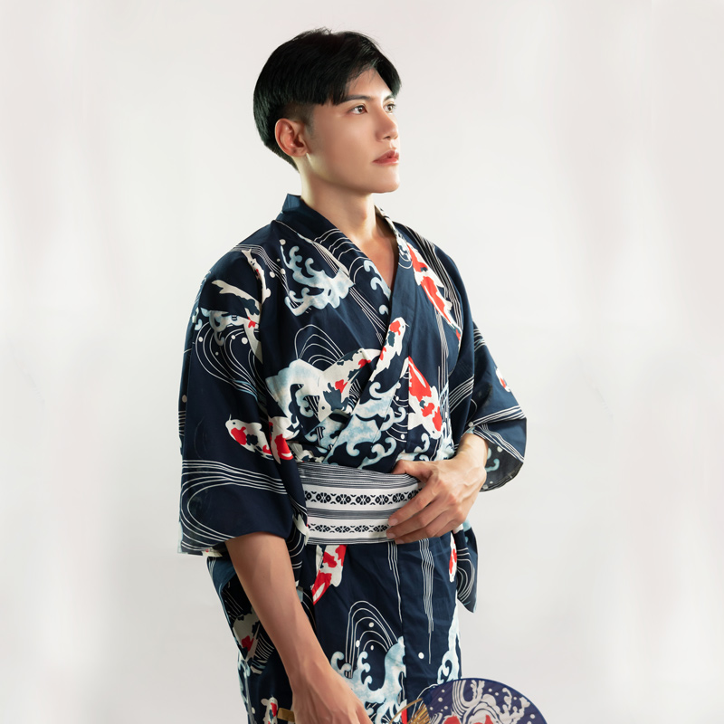 和服男 夏纯棉浴衣 日本传统古典正装 花火大会正式服装 绅士和服