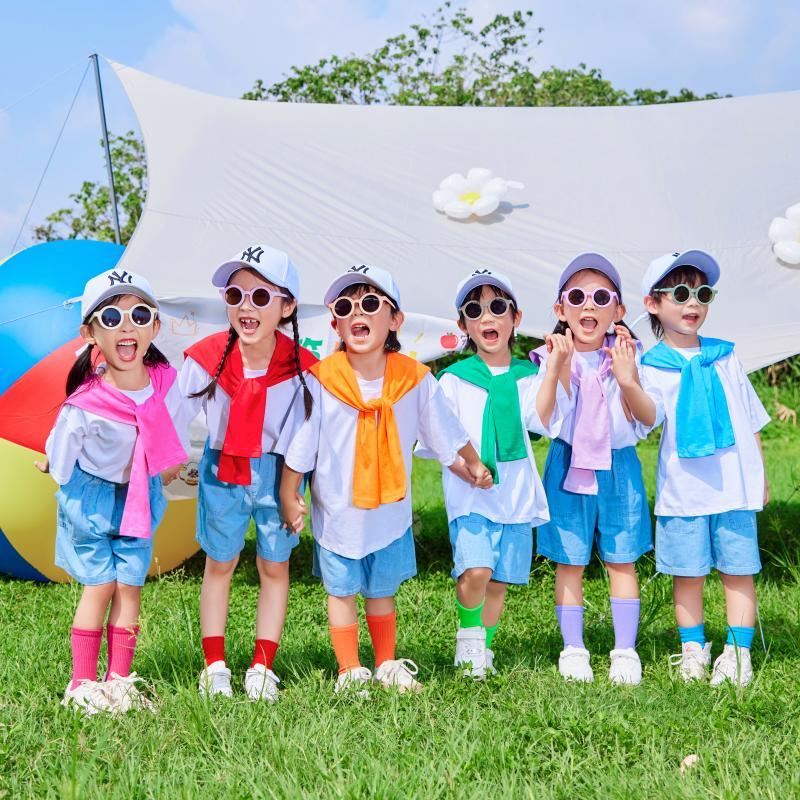 六一儿童演出服装小学生啦啦队服装幼儿园糖果色表演服毕业照班服