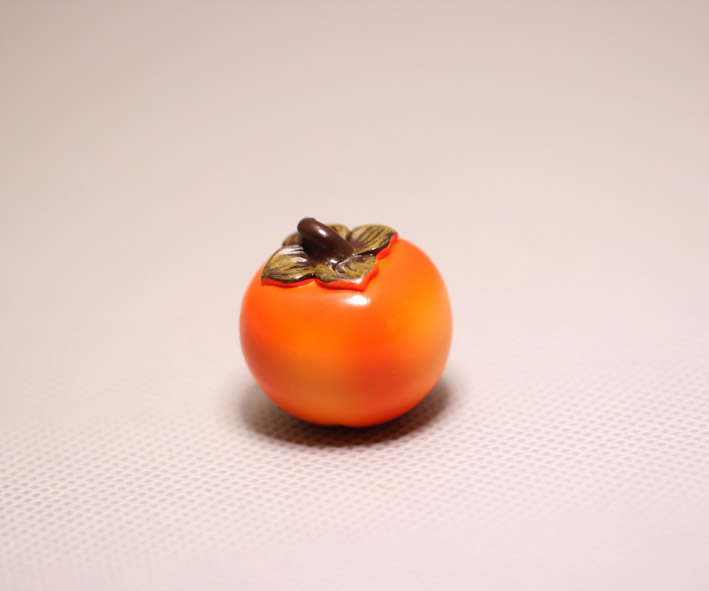 日本柿科植物浆果类水果食玩 柿子 红嘟嘟朱果红柿模型摆件 微缩