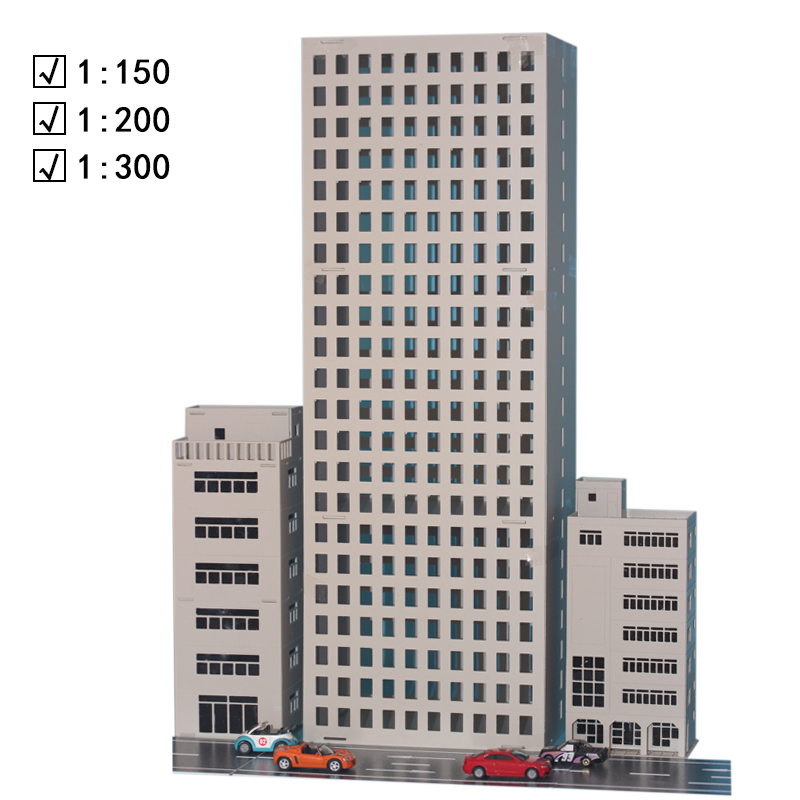 1:150/200/300高楼大厦摩天大楼城市沙盘场景模型摆件仿真建筑拼