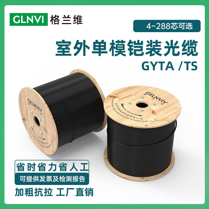 国标光缆电信级12芯GYTA/GYTS光纤线室外光缆4芯6芯24芯72芯48芯288芯144芯单模单芯加凯装光缆日海通信