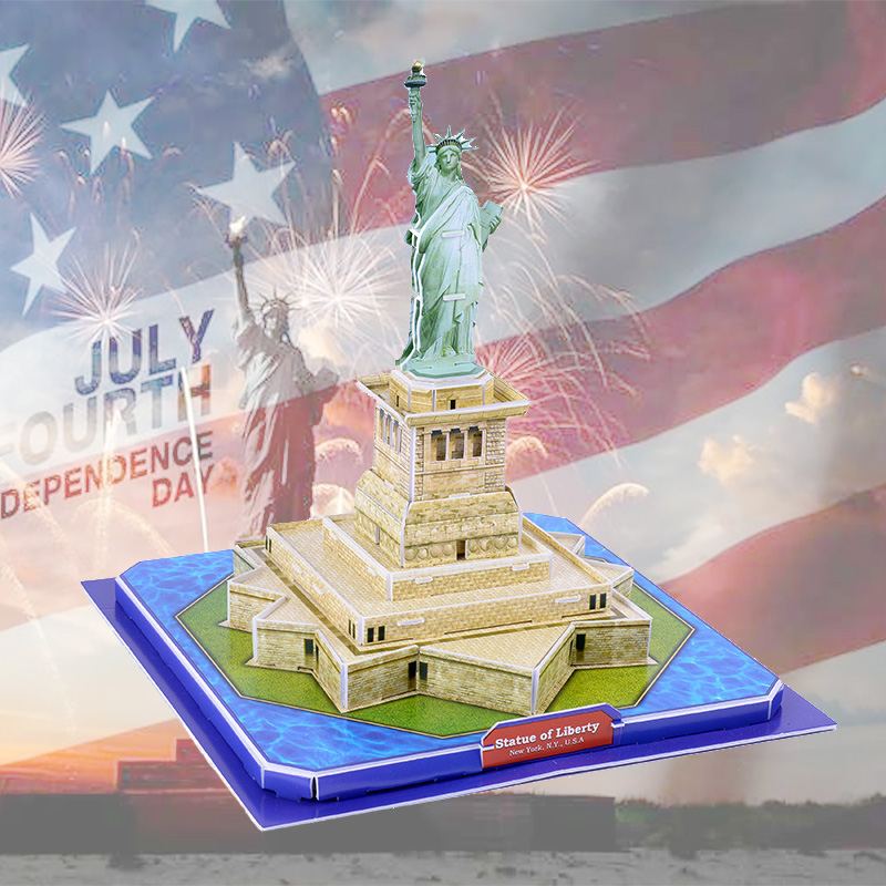 美国白宫自由女神立体拼图拼装模型3D纸模地标建筑儿童益智玩具